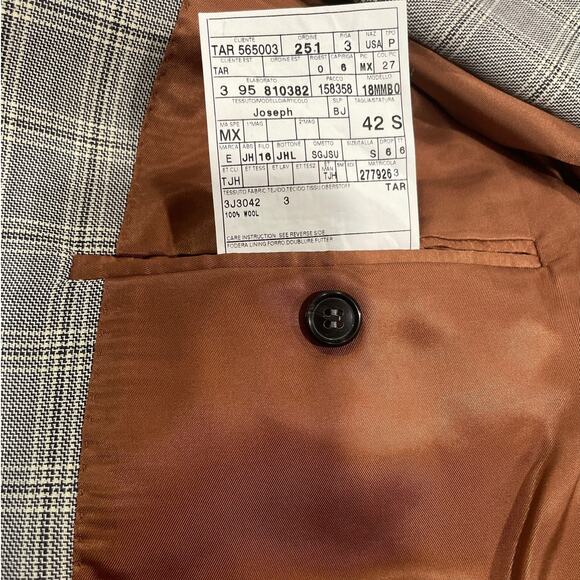 Jos. A. Bank Signature Silk Wool Blend Plaid Blazer Sport Jacket 42 SH Gordon - Picture 5 of 8